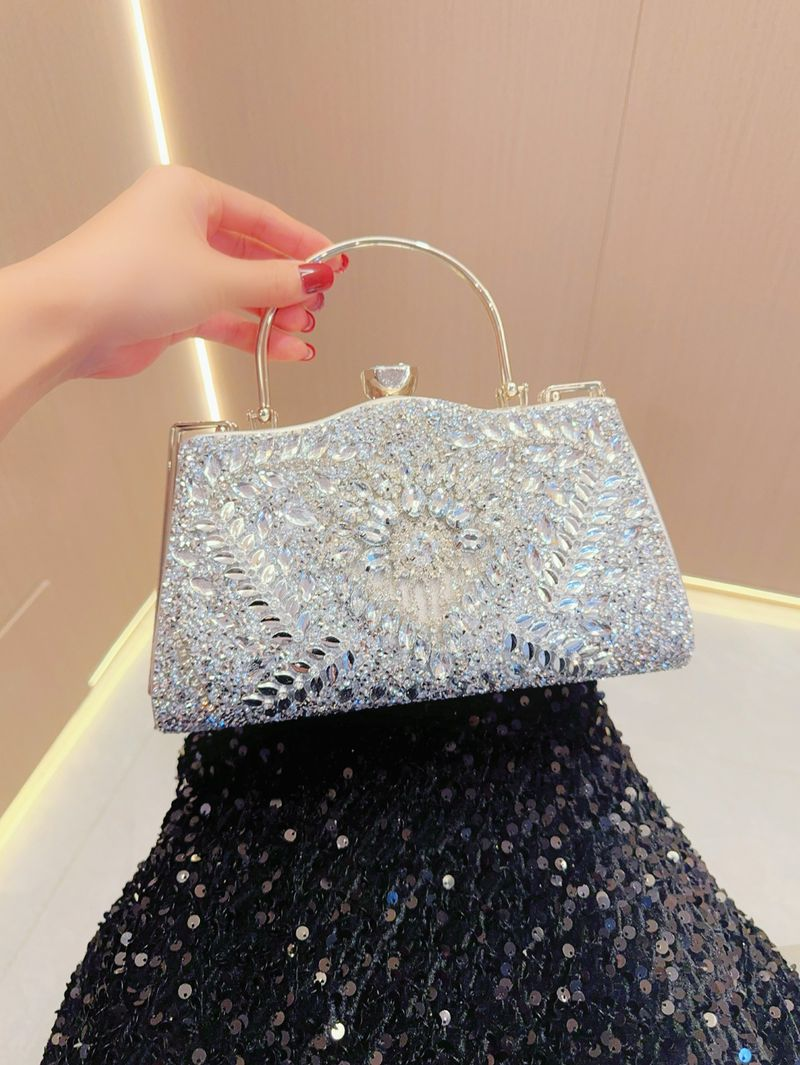 Neues Party-/Promi-Banketttaschen-Set mit Diamant-Handtasche, Hochzeitshandtasche für Damen, eine Schulter,_voghion.com