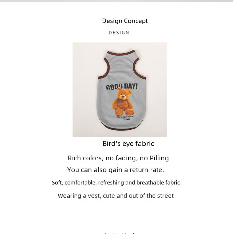 Factory Direct Pet clothes puppy clothes cat clothes summer dog vest pet vest one-piece delivery_voghion.com