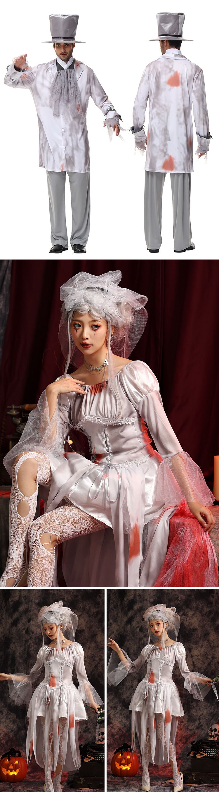 Halloween Children's New Product Grey Vampire Boys' Cosplay Zombie Performance Clothing_voghion.com
