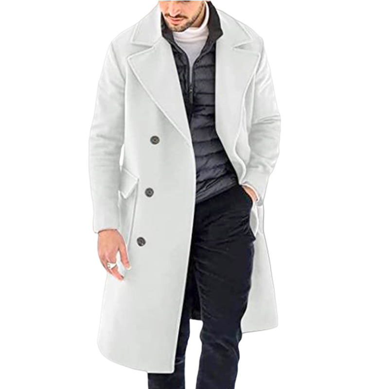 Spot Autumn And Winter New Woolen Men's Coat European And American Thick Long Double-breasted Jacket_voghion.com