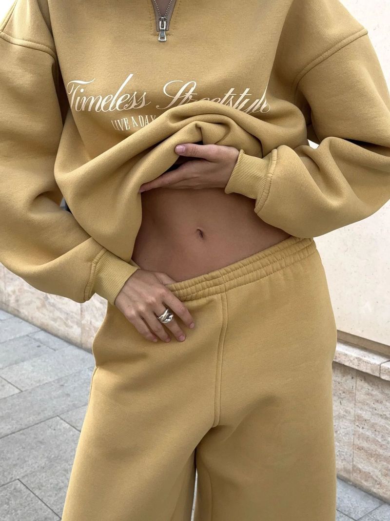 Oversized Letter Print Sweatshirt & Jogger Set - Unisex Streetwear Lounge Two-Piece, Drop Shoulder Long Sleeve Hoodie With Matching Drawstring Pants_voghion.com