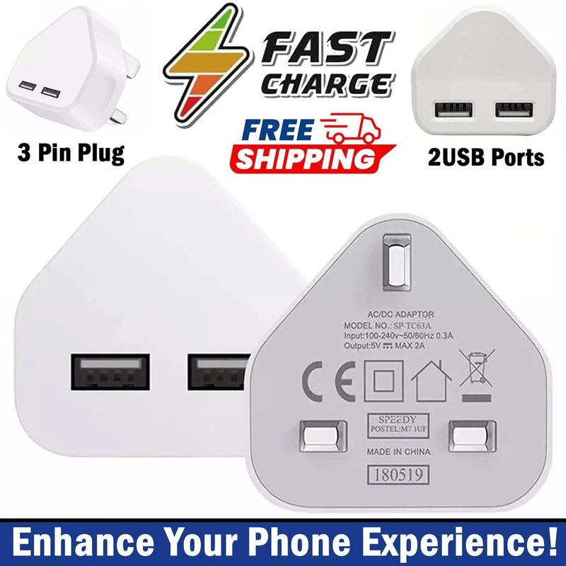 Für IPhone 16 15 14 13 12 Pro Max Dual USB Stecker Adapter Schnelle Ladegerät Kopf Lot_voghion.com