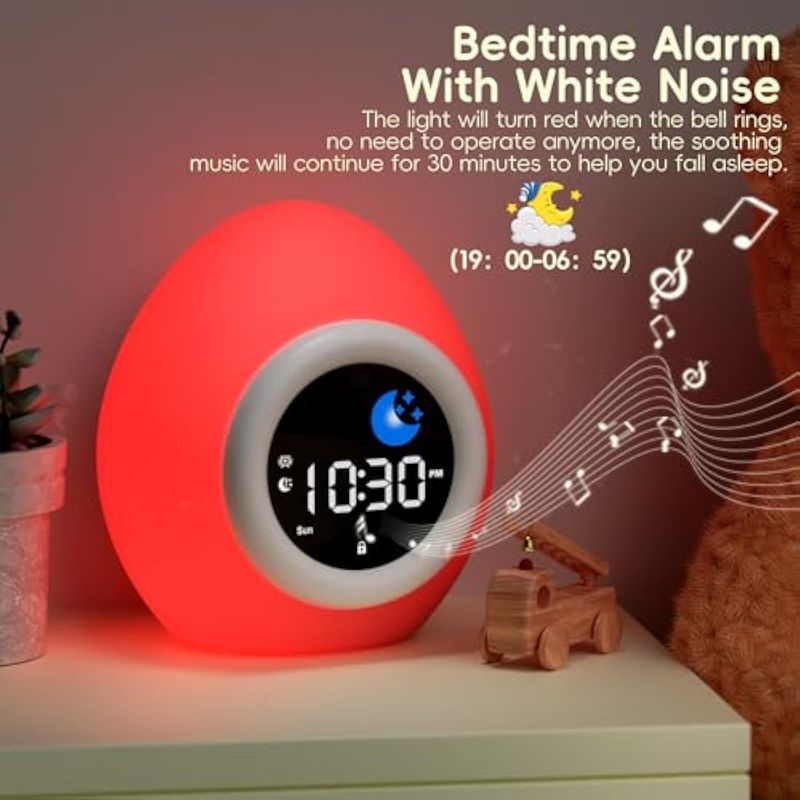 White Noise Machine Children's Sleep White Noise Soothing Sunrise Wake Up Sleep Training Alarm Clock Night Light Sleep Trainer_voghion.com