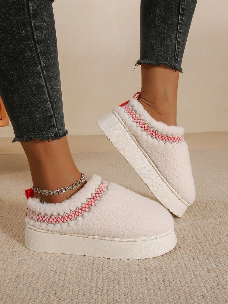 Women's Shoes Thick Soled Slippers For Women, Winter New Warm Fur Snow Boots And Cotton Slippers For Women_voghion.com