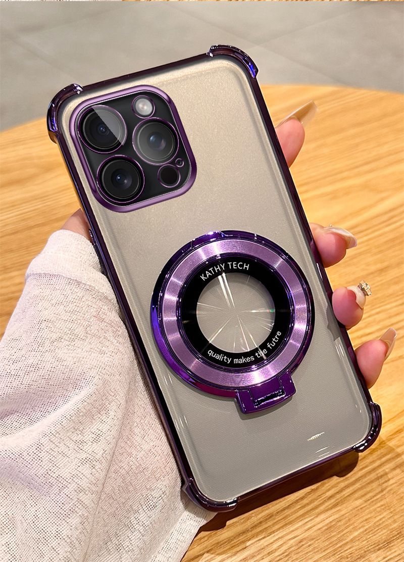 Custodia protettiva per telefono con supporto magnetico antiurto trasparente per iPhone 16 15 14 13 12 11 Pro Max XS X XR 7 8 Plus_voghion.com