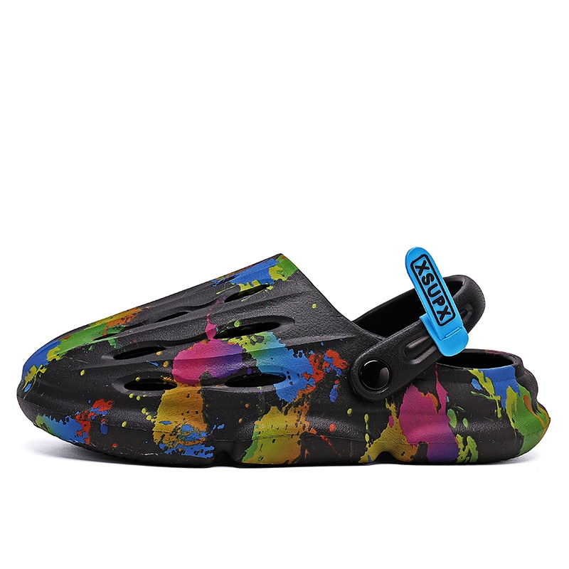 Slippers Beach Hollow Hole Man Platform Sandals Summer Men Casual Shoes EVA Slides Outdoor Flip-Flops_voghion.com