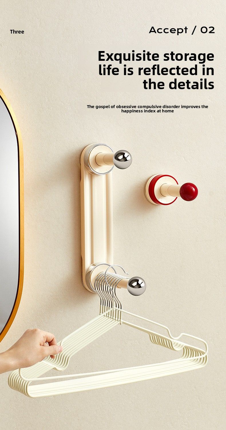 Suction Cup Artifact Balcony Telescopic Household No-Drill Wall-Mounted Organizer Hanger Storage Rack_voghion.com
