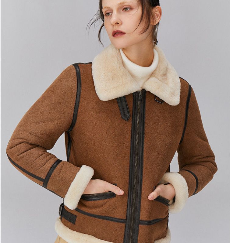 Damenbekleidung Herbst und Winter Neue Damen Kurze Schaffell Pelz Integrierte Lederjacke Damen Pelz Dicken Mantel_voghion.com