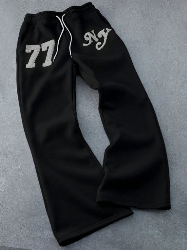 Streetwear Y2K High-Waist Drawstring Jogger Pants For Couples - Hip-Hop Baggy Sweatpants With Embroidery (Black, Pink, White)_voghion.com