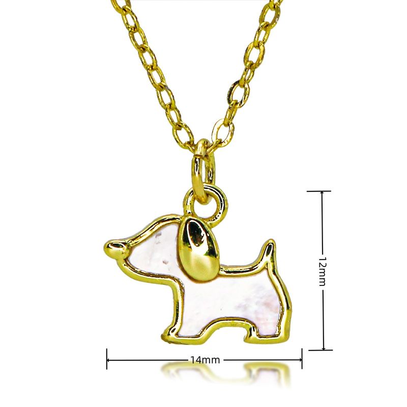 Collana con ciondolo a forma di barboncino dei cartoni animati, placcata in oro e rame, con catena a forma di O, design semplice, intarsi in rame e zirconi._voghion.com