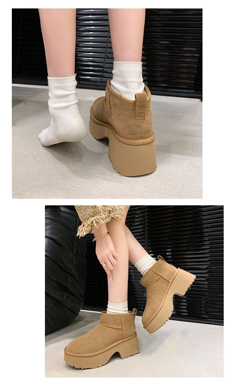 2025 neue dicke Sohlen Höhe erhöhen Pelz integrierte Schneestiefel, modische vielseitig, aus echtem Leder, Anti_voghion.com