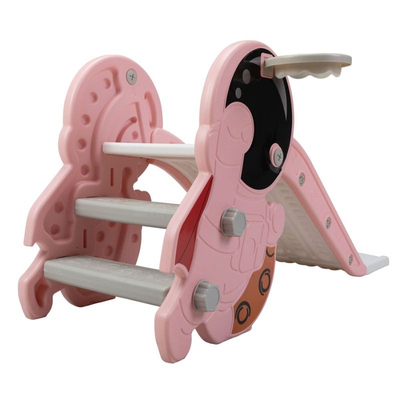 Toddler Slide For Indoor Use, Pink+White_voghion.com