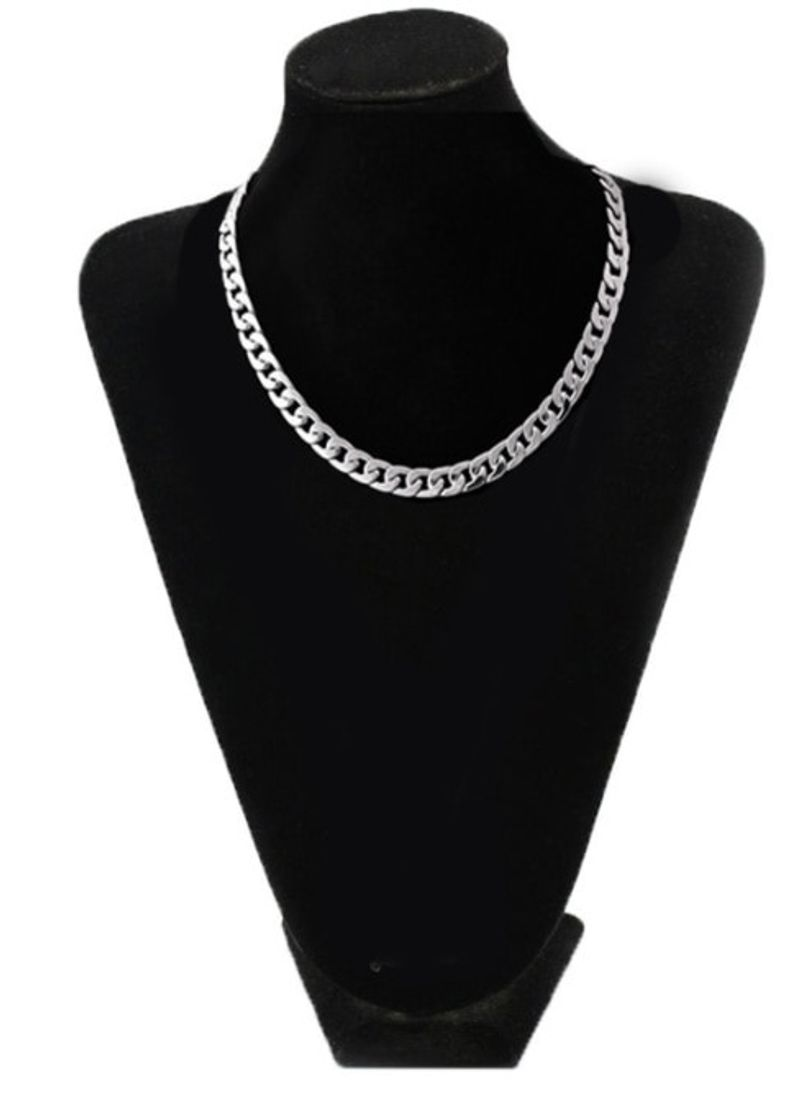 Delysia King da uomo Collana larga piatta in acciaio inossidabile_voghion.com