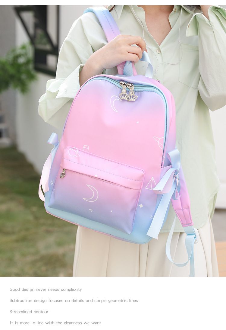Can make patterned new romantic starry sky cute elementary school backpack, simple large capacity backpack_voghion.com