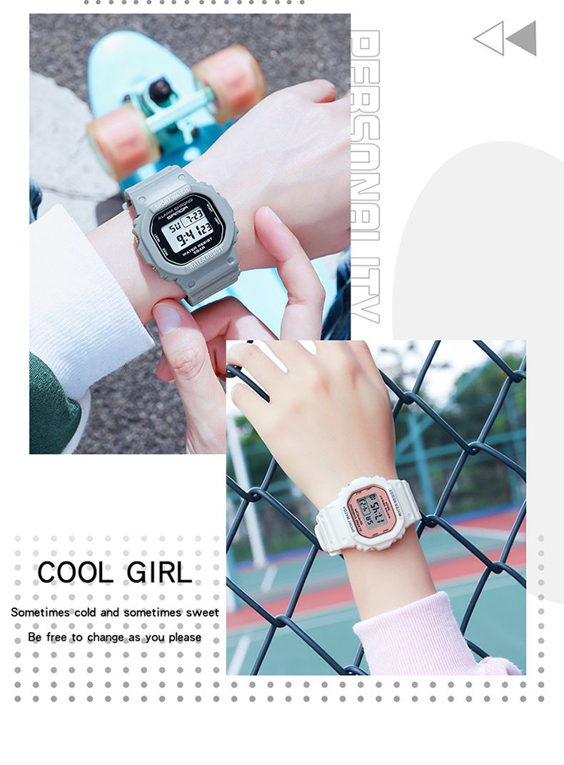 Elegante orologio sportivo digitale quadrato con impermeabile, luce notturna e multifunzione per stili di vita attivi, orologio luminoso alla moda per studenti_voghion.com