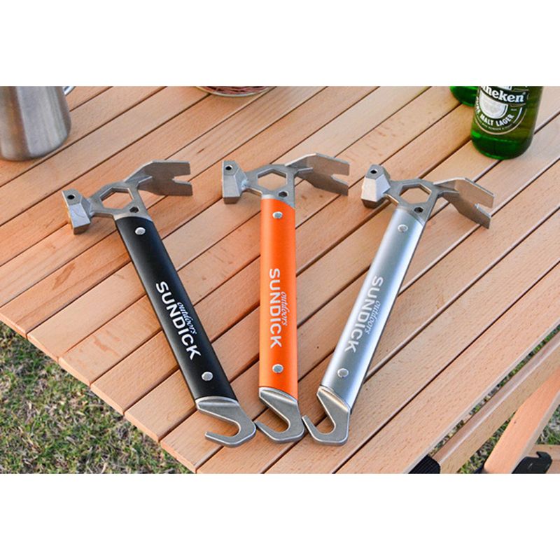 Griff aus Aluminiumlegierung für Außenzelte, Hammer aus Edelstahl und Kupfer für Bergsteigen und Camping, Nagelzieherhammer_voghion.com