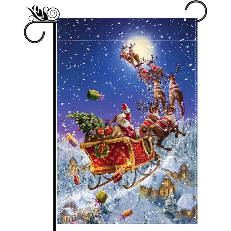 Cross-border special for Christmas series truck reindeer Christmas Snowman double-sided printing garden decoration garden flag flag_voghion.com