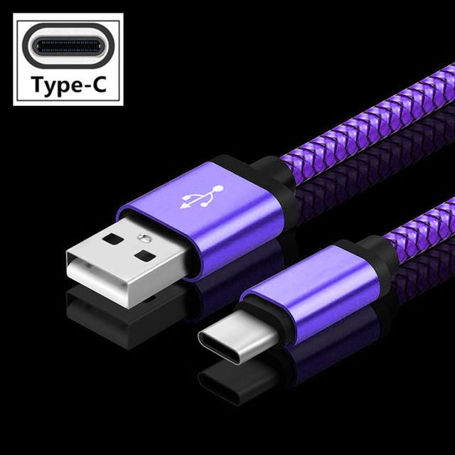 Nylon geflochtenes Typ-C-Schnellkabel, geeignet für Android-, Huawei-, Samsung-Telefone, USB-, C-Flash-Ladedatenkabel_voghion.com