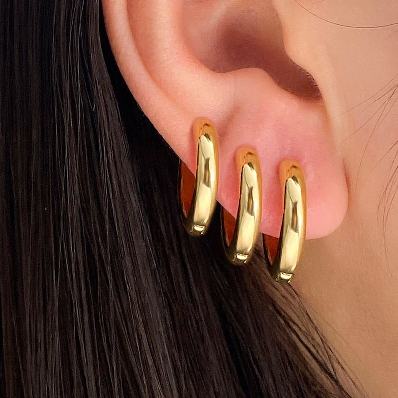 GEOMETRIC TRIO - Alloy Hoop Earrings Set (High-End Minimalist Jewelry, Retro Personality Design)_voghion.com