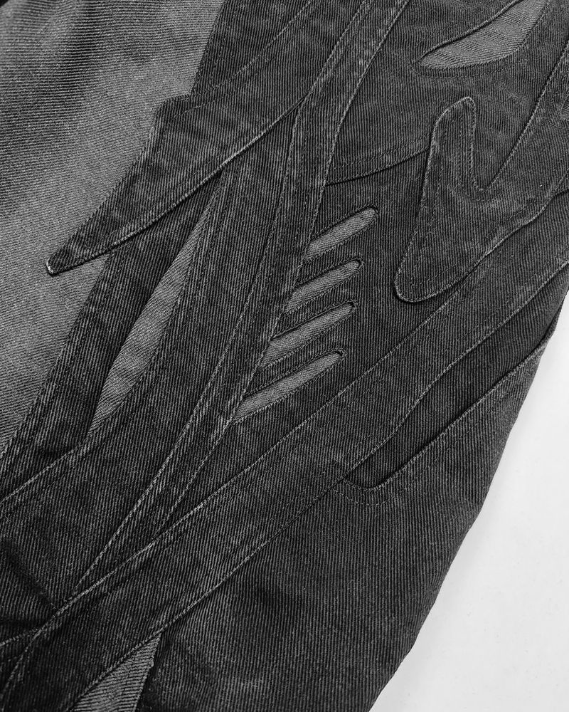 "Y2K Streetwear Patchwork Jeans für Herren – Hohe Taille, Loose Fit, Distressed Denim (S-XXL)"_voghion.com