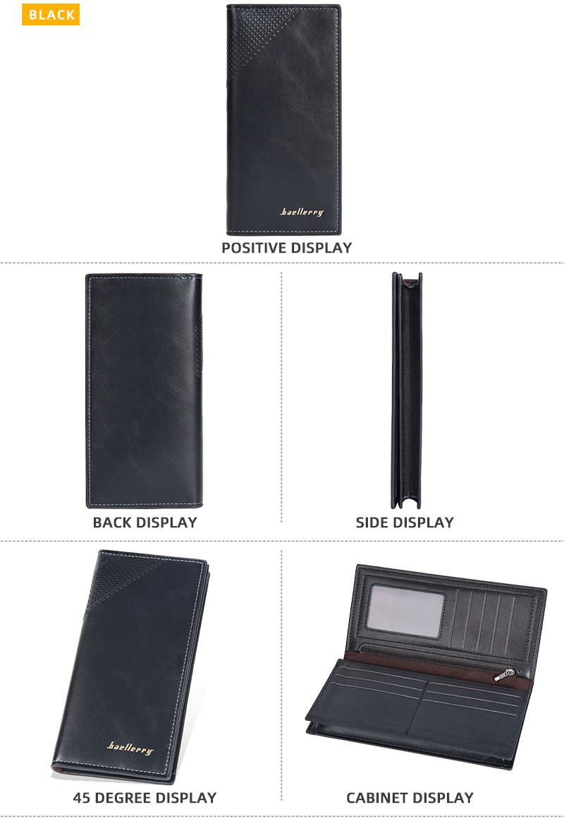 Herrentaschen Neue Herren Lange Brieftasche Retro RFID Multi Card Slot Offene Brieftasche Jugend Brieftasche_voghion.com