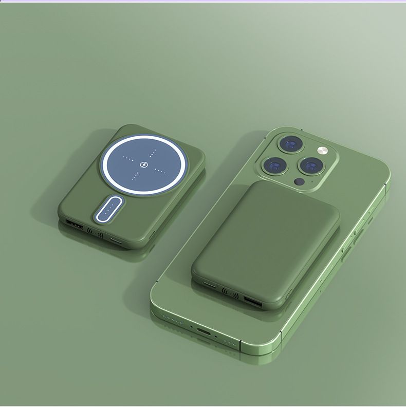 Banco de energía inalámbrico magnético ultrafino de 10 000 mAh/5000 mAh: carga rápida, portátil y compacto para iPhone y Android._voghion.com