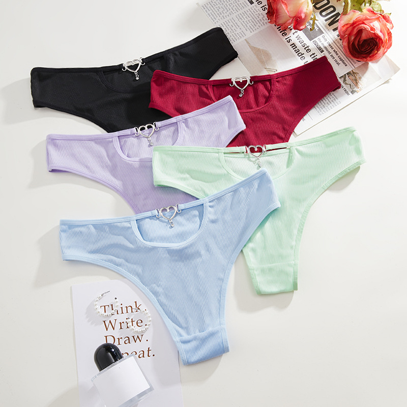 Underwear women's sexy hip lift soft knit mid-waist breathable comfortable micro elastic underwear_voghion.com