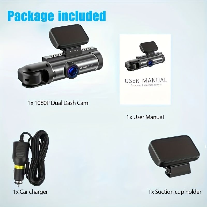 Dual Lens Dash Cam Blackbox Full Hd Dashcam Car Dvr Vehicle Camera With Wifi 1080P_voghion.com