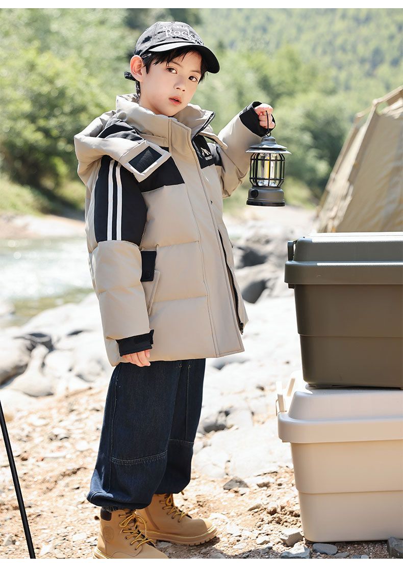 Kids Winter Down Jacket With Hood - Waterproof Windproof Warm Coat For Boys & Girls - Lightweight Soft Shell Outerwear For Outdoor Activities_voghion.com