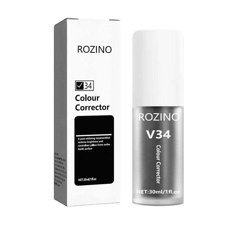 Hot selling v34 whitening black toothpaste color essence tooth yellow stain removal batch_voghion.com