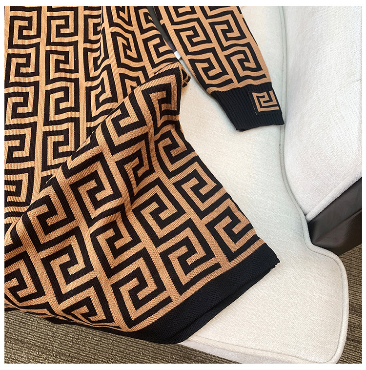 Langärmeliges Strickkleid für Damen_voghion.com