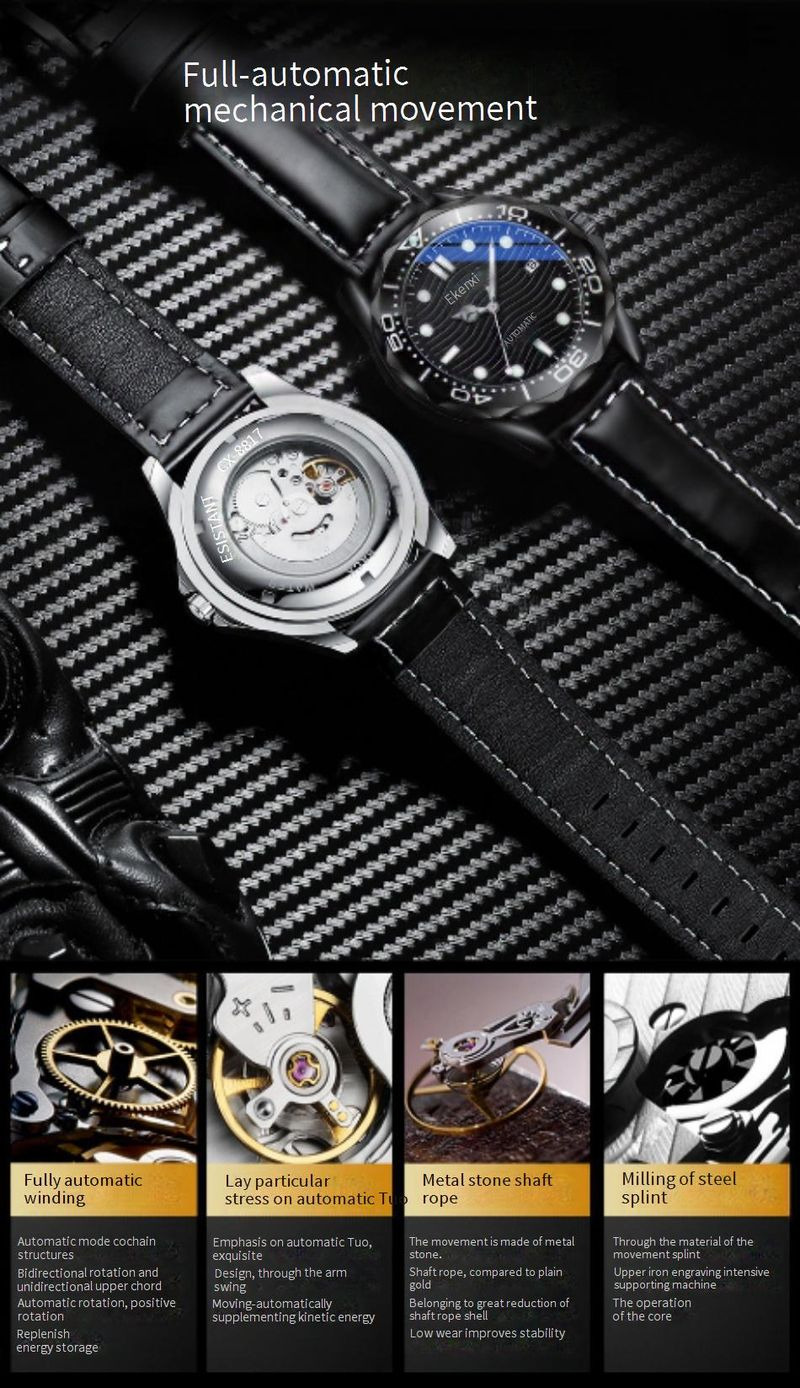 Watches For Men, Fully Automatic Calendar, Luminous, Waterproof, Genuine Leather Strap, Fashionable, High End Business_voghion.com
