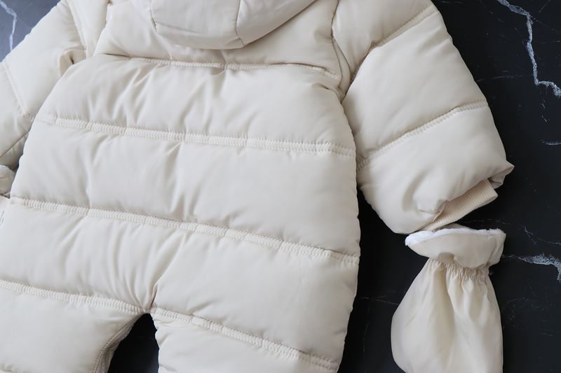 Warme baby-jumpsuit met fleecevoering, capuchon en wanten - Winterromper voor jongens en meisjes (6M-24M, 66-90cm) - Zacht polyester all-in-one sneeuwpak_voghion.com