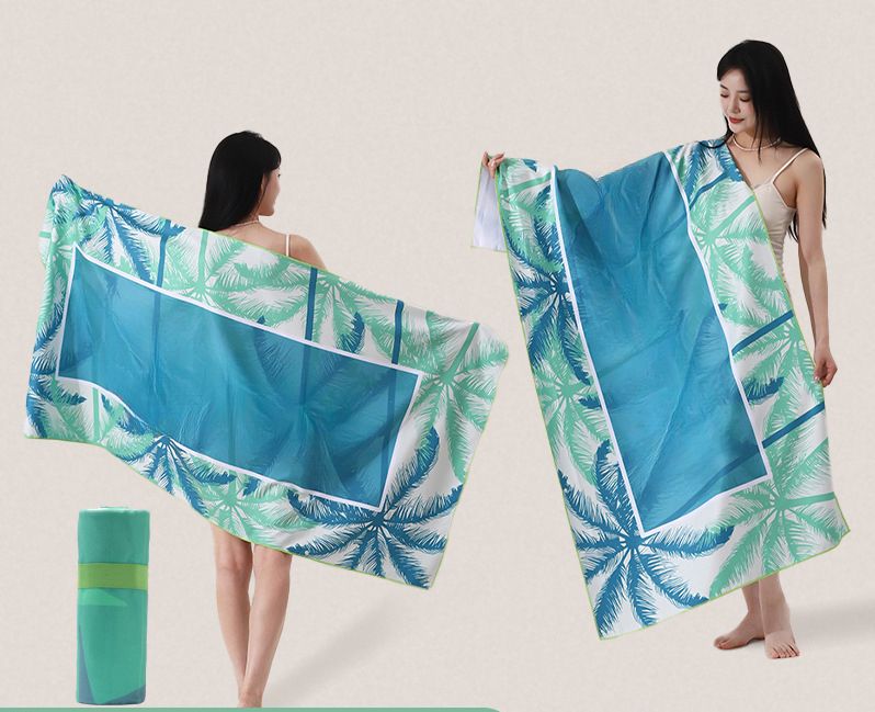 Beach Double-Sided Fleece Absorbent Quick-Dry Sunscreen Bath Swimming Sports Microfiber Towel Thickened_voghion.com