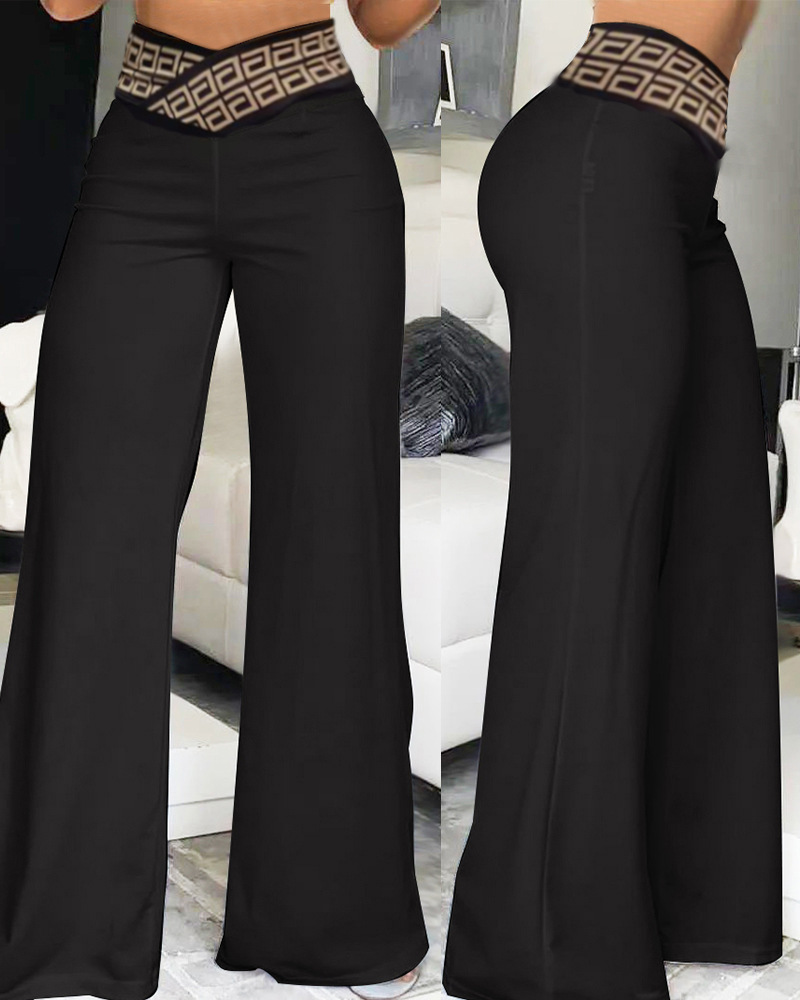 Women's Ribbon Patchwork Trousers_voghion.com