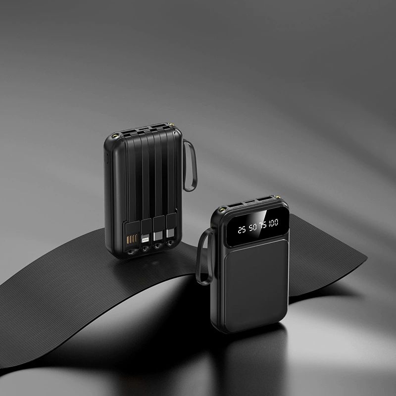 Powerbank, klein en draagbaar, voor buiten, grote capaciteit, met ingebouwde kabel, 20.000 mAh, mobiele voeding met vier draden, cadeau-aanpassing_voghion.com