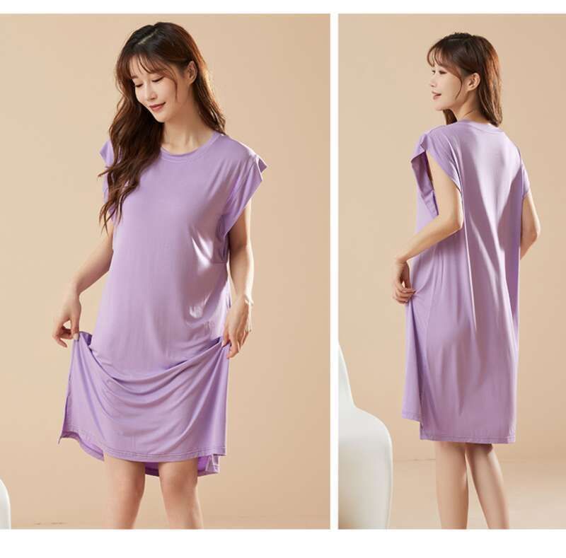 Modal Sleepwear With Chest Cushion In Summer, Anti Protrusion Point, Eucalyptus Antibacterial Thin Home Clothes, Vest_voghion.com