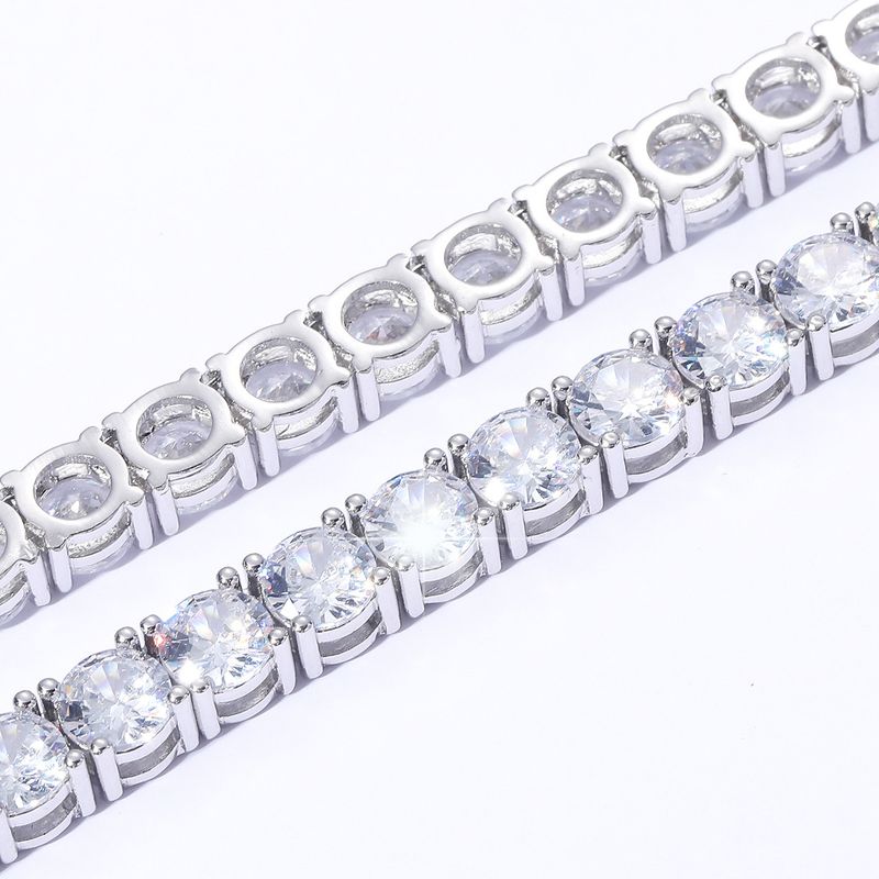 Collana da uomo con catena da tennis Hip Hop, larghezza 3 mm, 4 mm, 5 mm, fibbia a molla, micro intarsio, zirconi a fila singola, collana Hip Hop_voghion.com