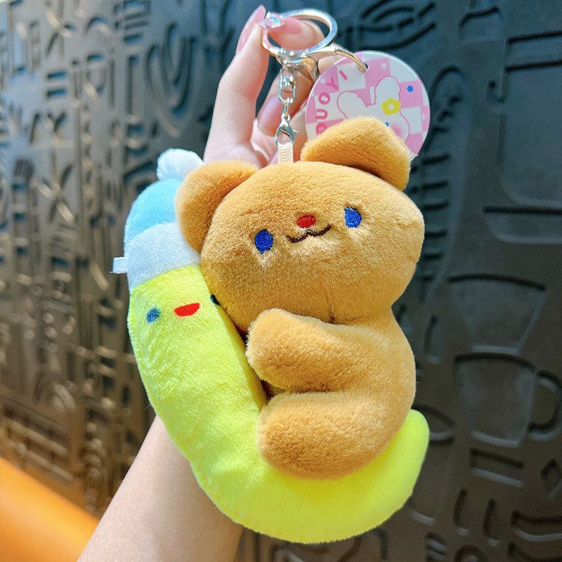 Plush Bunny Adorable Moon Keychain Soft Pp Cotton Animal Toy Stuffed_voghion.com
