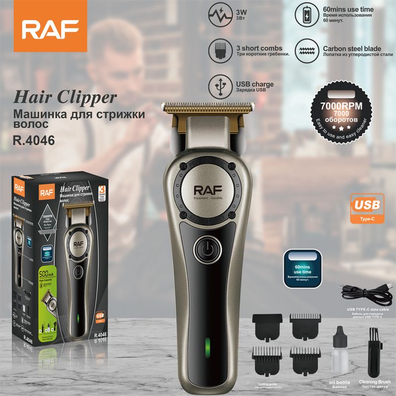 RAF Hair Trimmer, One Hour Battery Life Multi-Functional Electric Clipper With USB Interface_voghion.com