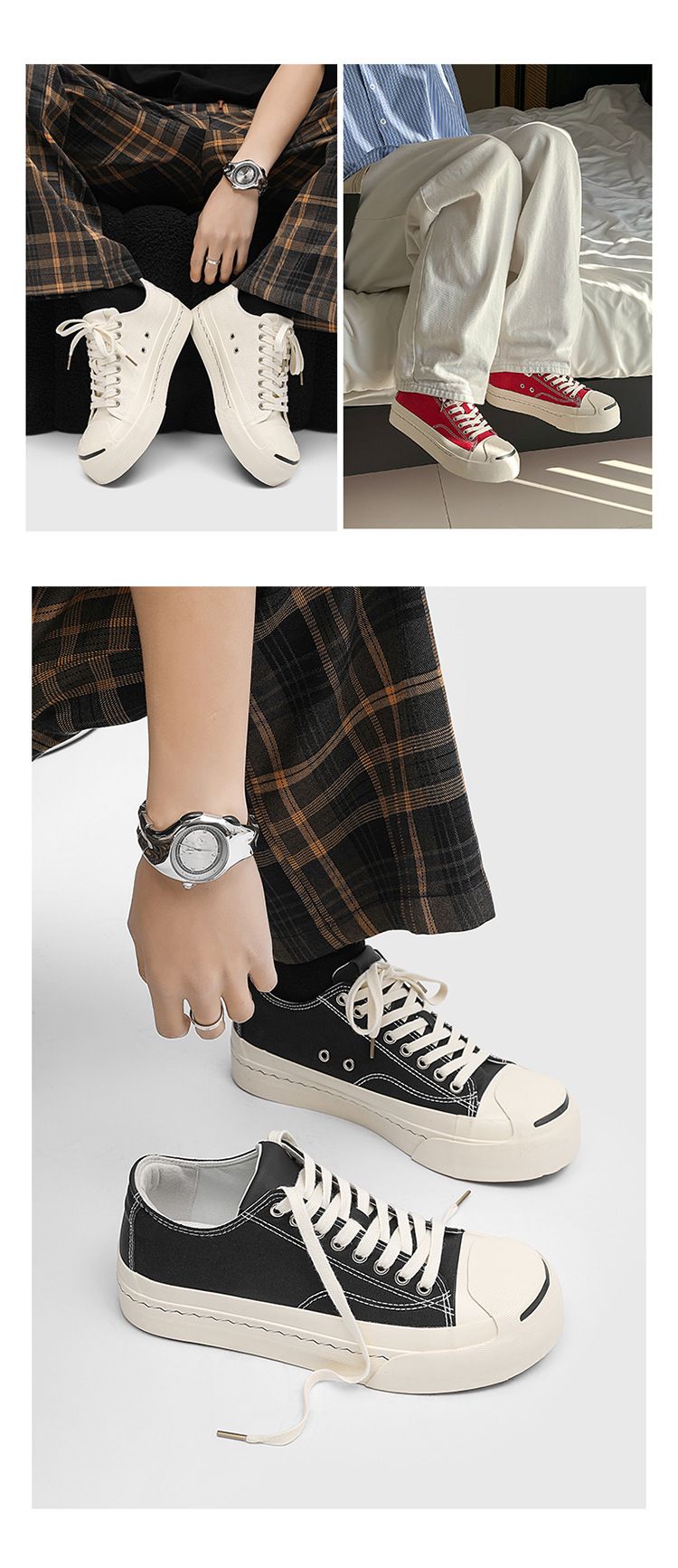 2025 Spring New Low-top Open Couple Canvas Shoes Thick Bottom Heightening Men's Casual Sneakers Lightweight Fashion_voghion.com