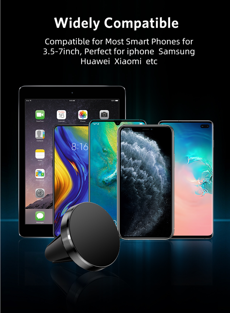 Support de téléphone magnétique pour téléphones portables, installation de bouches d'aération de voiture, support de smartphone mobile universel, ma_voghion.com