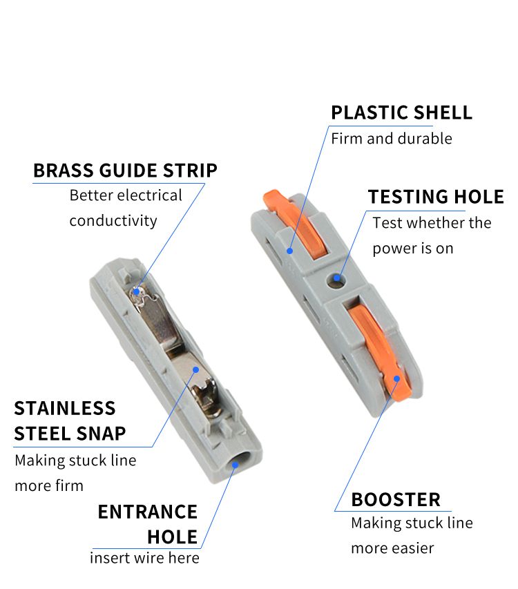 10Pcs C 42 Quick Splicing Multiplex Butt Wire Connector Universal Compact Conductor Press Home Terminal Blocks_voghion.com