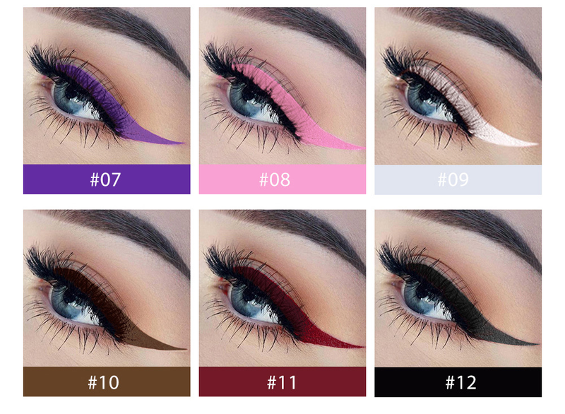 HANDAIYAN 12-Color Eyeliner Pencil Set - Quick-Dry, Smudge-Proof, Matte Eyeliner Gel Kit_voghion.com