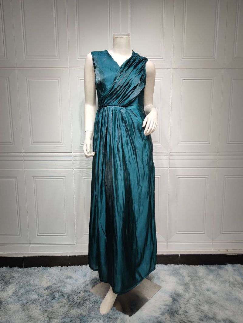 Damenbekleidung Helles Seidenkleid Dubai Robe Mode Abaya Weicher Zweiteiler_voghion.com