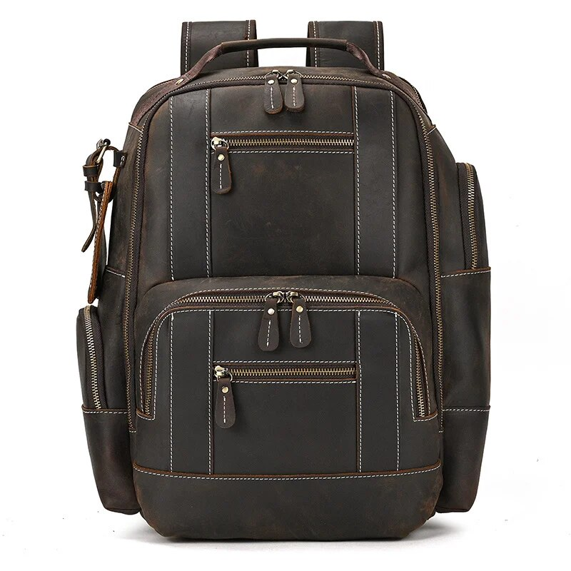 Mochila de viaje Newsbirds de estilo retro para hombre, estilo bandolera de cuero._voghion.com