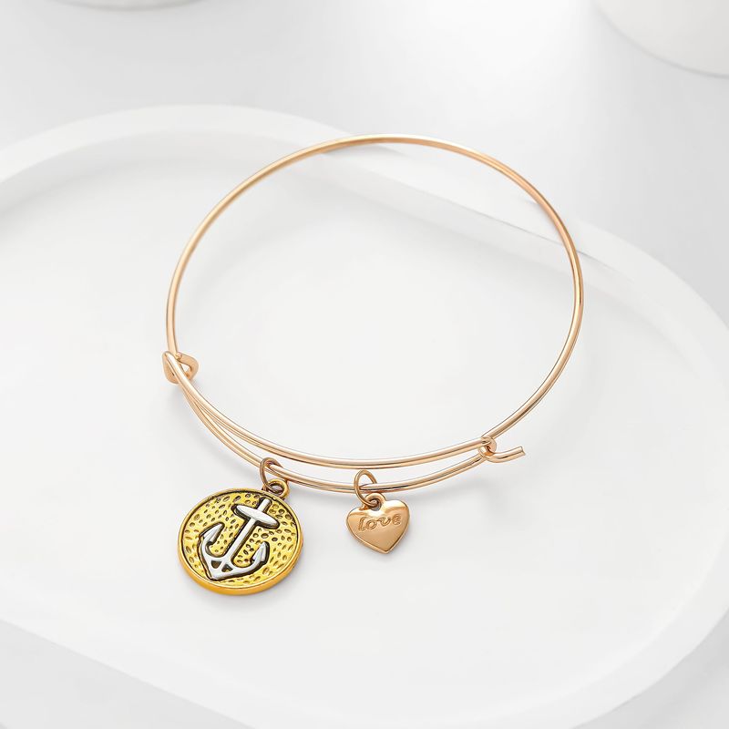 Heißer Verkauf Personalisierte Mode Anker Liebe Seestern Herz Armband Einstellbar Drei-Farbe Schmuck_voghion.com