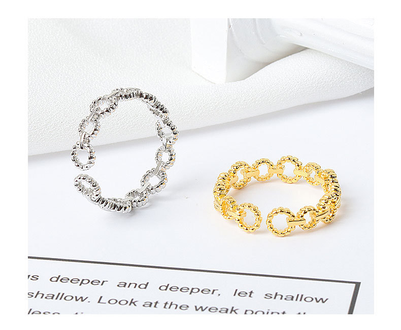 Sterling Venus Sier New Simple Design Hug Shape Gold Color Rings Retro Distressed Opening Handmade Ring F_voghion.com