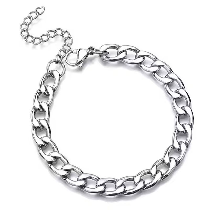 Supertextuur gladde Cubaanse heren hiphop trendy roestvrij titanium stalen armband nieuwe stijl_voghion.com