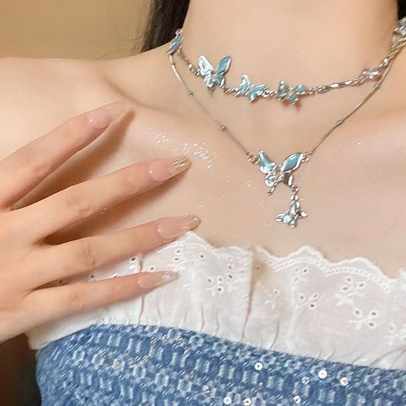 Nieuwe koude, onverschillige vlinderketting voor damesmode in Instagram-stijl, gepersonaliseerde en veelzijdige halsketting,_voghion.com